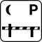 Pictogram Bom Parkering lukket om natten