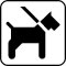 Pictogram Hund i snor