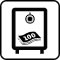 Pictogram Penge opbevares / deponeres i pengeskab