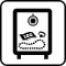 Pictogram Værdigenstande opbevares / deponeres i pengeskab