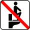 Pictogram Stå ikke på toilettet