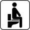 Pictogram Sid ned på toilettet