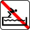 Pictogram Ingen hovedspring i soppe og trænings bassin