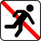 Pictogram Løb ikke i hallen
