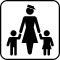 Pictogram Børn under 6 år skal følges med en voksen