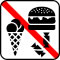 Pictogram Is og mad må ikke medbringes