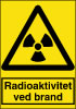 Sikkerhedsskilt Radioaktivitet ved brand