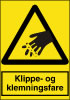 Sikkerhedsskilt Klippe- og klemningsfare