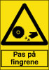 Sikkerhedsskilt Pas på fingrene