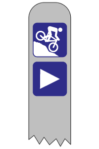 mountainbike / mtb rute skilt - eksempel